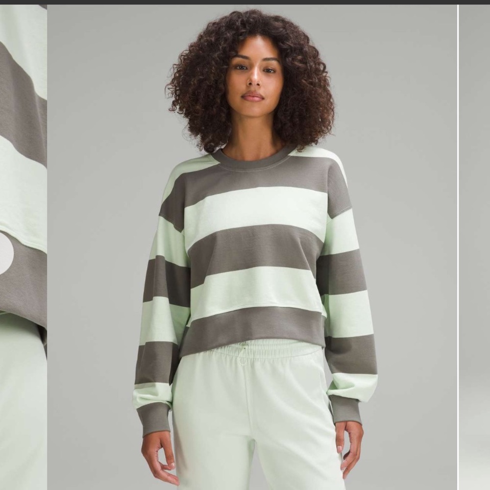 Lululemon Perfectly Oversized Cropped Crew *Stripe - 10
